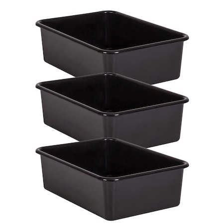 Teacher Created Resources Storage Bin, Plastic, Black, 3 PK 20406